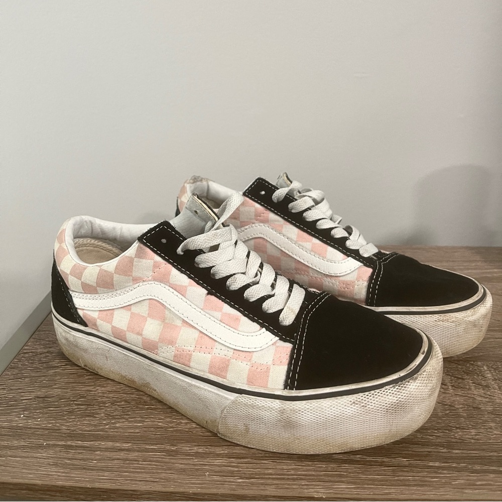 Platform Pink Checkered Vans - image 1